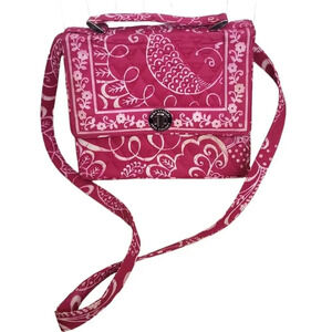 Vera Bradley Julia Handbag Purse Twirly Birds Pink